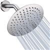 NearMoon Soffione doccia a pioggia, design ultra sottile, con aumento della pressione, fantastica esperienza, in acciaio inox ad alto flusso (20,3 cm, nichel spazzolato)