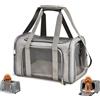 Xinxinphi Trasportino Cani Gatti con Tappetino Rimovibile e Tracolla Regolabile, Zaino Morbida Traspirante per Animali Piccola Media Taglia,Borsa Trasporto Cane Gatto Portatile Ripiegabile per Viaggiare(Grigio)