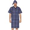 Timone Camicia da Notte Uomo TIDR5002 (Blu Scuro Scacchi-2, XXL)
