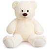 Yeqivo Orsacchiotto Gigante Grandi Animali di Peluche Peluche Orso Grande per Fidanzata Bambini Natale San Valentino (Bianco,110CM)