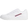 Tommy Hilfiger Uomo Sneakers con Suola Preformata Basket Core Stripes Profilo Basso, Bianco (White), 48