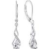 YL Orecchini Infinito Argento 925 con pietra portafortuna di Aprile Zirconia cubica Bianco Orecchini per Donna