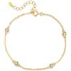MARLION JEWELS Bracciale da donna in argento con quattro zirconi scintillanti. Bracciale in argento per donna, ragazza ideale come regalo (mamma, amiche, compleanno...) Gioielli da donna (Oro Placcato)