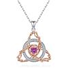 LOVANS Collana con nodo celtico, gioiello celtico, da donna, con nodo celtico, con scatola portagioie per donne e ragazze, 45+5mm, Argento sterling, Zirconia cubica