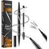 ZYEKIU Matita Sopracciglia Microblading, Penna Eyeliner e sopracciglia 2 in 1, Matita Sopracciglias Waterproof, Marrone scuro Matita Per Sopracciglias A Doppia Estremità, Di lunga durata (Marrone scuro)