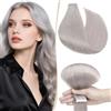 SEGO Extension Capelli Veri Adesive Tape Extensions Biadesive 10 Ciocche con Biadesivo 100% Remy Human Hair Naturali 25g/Pack senza Clip 45 cm #Gray
