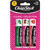 ChapStick Classic Variety (1 Carded Pack of 3 Sticks) Cherry, Spearmint, and Strawberry Flavors, Skin Protectant Flavored Lip Balm Tube, 0.15 Ounce Each