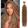 Rebasar Human Braiding Hair Extension Water Wave per Treccine Africane 22inch 50g Treccia Capelli Extension #27 Colorate Capelli Umani Jumbo Treccia Di Scatola Crochet Boho Braiding Hair