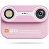 Kznifmk Telecamera impermeabile per bambini, fotocamera subacquea, 3 metri, impermeabile e dopo, doppia fotocamera, nuoto all'aperto, rosa