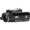 Generic Videocamera 4K Ultra HD 44MP con foto da 56 MP, zoom digitale 18x, touchscreen TFT da 3 pollici, luce di riempimento frontale, batteria da 1700 mAh, connettività webcam PC
