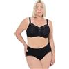 Ulla Popken Wire-Bra, High Lace, Nero, D Donna