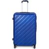 HEYO Valigetta rigida da viaggio con ruote, valigetta e trolley con serratura a combinazione, manico telescopico, Blu scuro, M 35x22x55 cm, Trolley rigido con 4 ruote, lucchetto a combinazione e