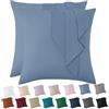 Vielit Federa per Cuscino 80 x 80 cm, Blu, Morbida, Set da 2 Federe in Microfibra Con Certificazione Ecologica, Resistente Ipoallergenica