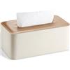 KINGFOM Copri scatola fazzoletti in pelle PU rettangolare porta fazzoletti per casa o ufficio (C-Beige)