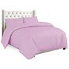 Sapphire Collection - Copripiumino in tinta unita con federe copricuscino in cotone percalle, biancheria da letto, non necessita di stiratura, Pink, Singolo