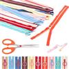 Swpeet 12 pezzi 30 cm misti 10 colori cerniere in resina di nylon con anello di sollevamento, forbici, morbido set da cucito per sarto fai da te cucito borse artigianali vestiti