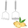 Weenwill Schiacciapatate,2 Pezzi Schiacciapatate Acciaio Inox,Schiacciapatates con Impugnatura Salda,Schiaccia Patate Ondulato,Utensile da Cucina per Patate,Verdure,Frutti di Bosco,Frutta