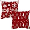 MORAINJAY 2 Pezzi Federe Cuscini Natalizi,45x45cm Copricuscini Natalizi Per Divano e Lino,Federa Natale Decorativo Inverno,Copricuscini Per Divano Salotto e Camera(H)