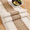 Miuyunya Runner Tavola Juta Macramè 30x140 cm Runner da Tavola Bianco Naturale Juta Marrone Lavabile Rustico Autunnale Centro Tavola Moderno Decorazione per Matrimoni Eventi Natale Compleanno