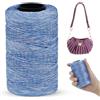 LEREATI Cordino per Borse Uncinetto Piatto Filo Macrame 1mm x 230m Macrame Corda Colorata Cordoncino per Borse a Uncinetto, Arazzo da Parete, Acchiappasogni, Fai da Te (Blu-Bianco)