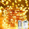 Erwawee Luci Albero di Natale a Batteria, 20M 200 LED Filo di Rame Luci Catena Luminosa da Esterno Interno con Telecomando 8 modalità ed Timer Decorazione per Festa,Halloween,Giardino,Matrimonio,Bianco caldo