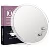 Mavoro Specchio ingranditore 23 cm con 3 ventose forti | Ingrandimento 10X | Specchio trucco & cosmetico da viaggio portatile (10X)