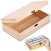 Starvortex Scatola di Legno Grezzo Non Finita con Coperchio 25x15x8cm, Cassetta di Legno con Cerniera e Chiusura a Scatto, Scatola Artigianale per Fai da Te, Conservazione Oggetti, Decorazione Casa, Portaricordi