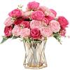 HNVNER 2 Bunches Artificial Peony, Peonia Seta Peonie Finte Realistiche Mazzi per Nozze, Casa, Composizioni floreali fai da te, Rosa Misto