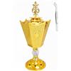 BEYLAB Bruciatore di incenso, supporto per incenso al carbone di franchincenso, supporto per bruciatore Bakhoor, ideale per aromaterapia, yoga e spa, incensiere per casa e chiesa cristiana (oro-sei