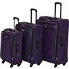 American Tourister Pop Max Softside Bagaglio morbido con ruote girevoli, Viola, 3-Piece Set (21/25/29)