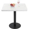 Mingone Tavolo da Pranzo Quadrato Tavolo da Cucina 80 x 80 x 75 cm Tavoli da Bar con Piano in Effetto Marmo Bianco Gambe in Ferro Metallo Verniciato, per Sala da Pranzo, Cucina, Soggiorno