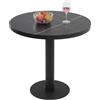 Mingone Tavolo da Pranzo Rotondo Tavolo da Cucina 80 x 80 x 75 cm Tavoli da bar con Piano in Effetto Marmo Nero Gambe in Ferro Metallo Verniciato, per Sala da Pranzo, Cucina, Soggiorno