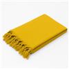 PARAMAISON Telo Mare con Frange, 100% Cotone Fouta, Tinta Unita, Asciugamani Spiaggia, Lettino| 90x160 cm Giallo