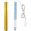 Briartw Set di penne con punta in grassetto da 2,5 mm e rotolo di lamina a caldo dorata, penna blu attiva, USB-5 V, per una bellezza lucida su carta, legno, pelle, scrivere, disegnare, tracciare e