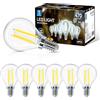 Aigostar Filamento Lampadina Led E14 Luce Fredda 6500K,4W Equivalenti a 40W,470Lm,G45 Stile Vintage, Non Dimmerabile, Pacco da 6 Pezzi