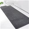 Cheerx Tappeto Bagno 50 x 150 cm, Tappetino in Microfibra, Tappeti in Gomma Antiscivolo Assorbente, Soffice Tappetini Doccia, Lavabile in Lavatrice, Adatto per Doccia, Bagno, Grigio