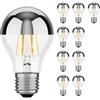 ledscom.de 10x lampadine LED E27, A60, bianco (3900 K), 6,6 W, 646lm, specchio frontale (argento)
