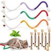 Ptyism 9 Pcs Matatabi per Gatti（6 Pcs Bastoncini Erba Gatta and 3 Pcs Catnip Toy Bite Rope） Corda Dentale per Gatti丨Gatto Erba Gatta Stick,Catnip Giocattoli per Cura Dentale,Eliminare Alitosi Tartaro