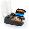 PAWISE Alimentazione automatica per gatti a 2 pasti, alimentazione automatica del cane, con timer 48 ore, mangiatoia per cane/gatto 1,5 tazze, pianificare il pasto o il trattamento