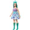 Barbie - Bambola Unicorno, con coloratissimi capelli fantasia, outfit sfumato e accessori fantasy a tema inclusi, ispirata a Barbie Un Tocco di Magia, giocattolo per bambini, 3+ anni, HRR15