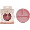 DORON & CHARLIE - Piatto con Ventosa - Pasto Bambino - 056700 - Rosa - Silicone - 3 Scomparti - Compatibile Microonde - Lavabile in Lavatrice - Facile da Pulire - Ergonomico - A partire da 4 mesi