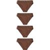 NEXT Donne Confezione da 4 Slip sgambati in Pizzo Stampa Cuore Nero/Rosa 48