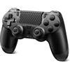 Glitfix Wireless Controller for PS-4, Game Controller for PS-4/Pro/Slim/PC, Bluetooth Gamepad Joystick with Dual Vibration Touch Panel, Upgraded Six-Axis Sensor(Black)