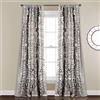 Lush Decor Belle - Tenda da finestra vintage chic per soggiorno, sala da pranzo, camera da letto, 137,2 x 213,4 cm, colore: grigio