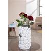 GILDE Vaso Hearts in ceramica cilindrica, smaltata, motivo cuore, bianco, altezza 31 cm, diametro 17 cm