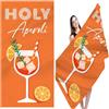Ventufelix Aperol Spritz Telo Mare Grande 90x180cm in 85% poliestere, Asciugamani Microfibra e Resistente Alla Sabbi, Telo da Mare Asciugatura Rapida per Lo Bagno, Sport, Viaggi, Campeggio, Palestra, Piscina (A)