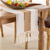 DakTou Runner da Tavolo Moderno Marrone Boho Runner Tavolo con Nappa Autunno Inverno Cotone Lino Rustico Tovaglia da Fattoria per Festa Matrimonio Cucina e Tavolo da Pranzo 30 x 140 cm Feste