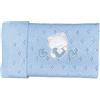 ANDY & HELEN - Coperta estiva in filo di cotone con orsetto per culla e passeggino 75 x 90 cm (azzurro)