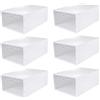 Cabilock 6pcs Scatole Per Scarpe Trasparenti Impilabili, Organizer Antipolvere in Plastica, Scarpiera Salvaspazio, Scatole Porta Scarpe (Telaio Casual)