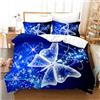 EHAOKK Set di biancheria da letto con copripiumino Farfalla dorata, Blu, Lilla, Set di biancheria da letto fantasia colorata Farfalla 3D, Completo di lenzuola (D, 200 x 200 cm)